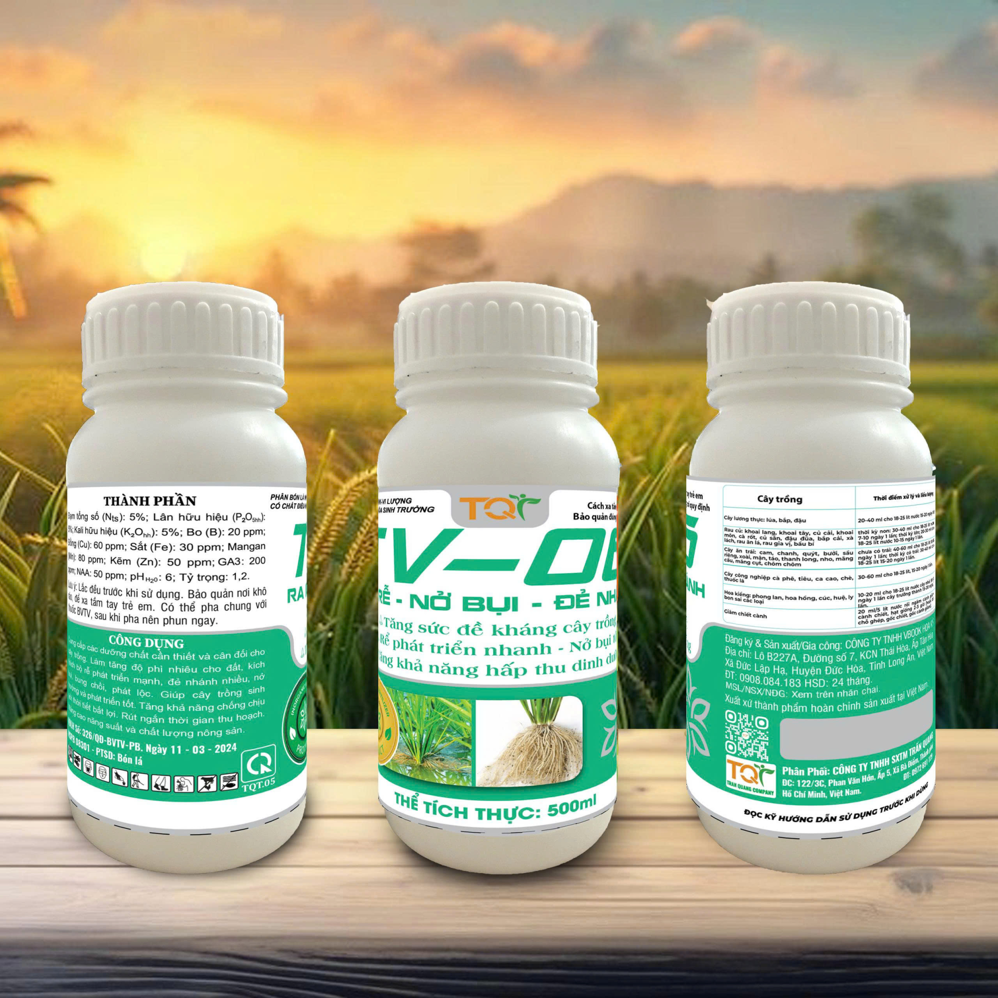 Phân bón lá NPK vi lượng - TV06 (Ra rễ, nở bụi, đẻ nhánh) - 500ml